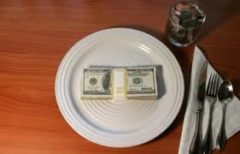 image of a plate with a bundle of money on it major event gifts