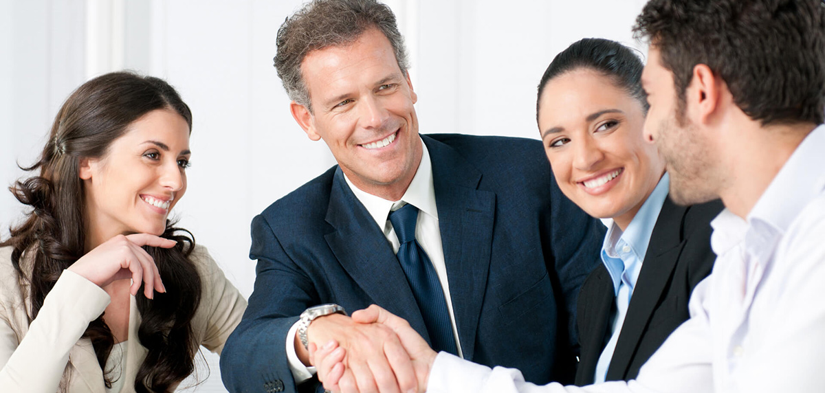 Man shaking hands.