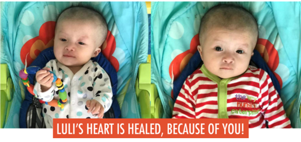 Because of you, Luli's heart is healed.