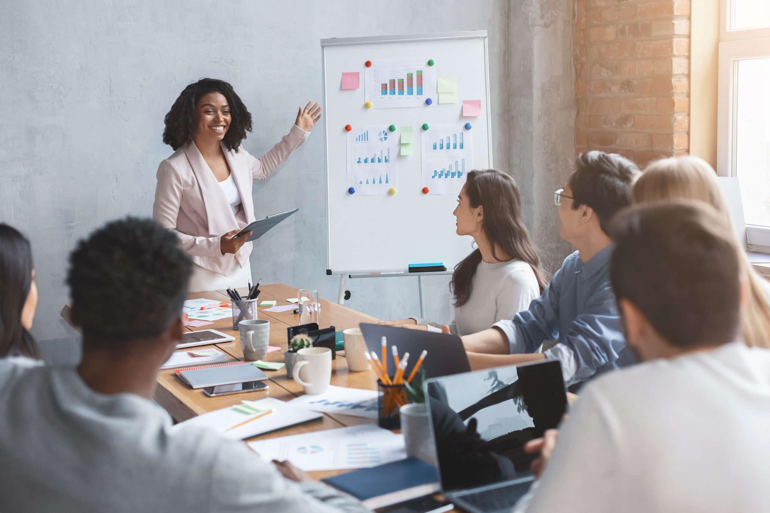 A non-profit leader speaks about the donor pipeline with her team.