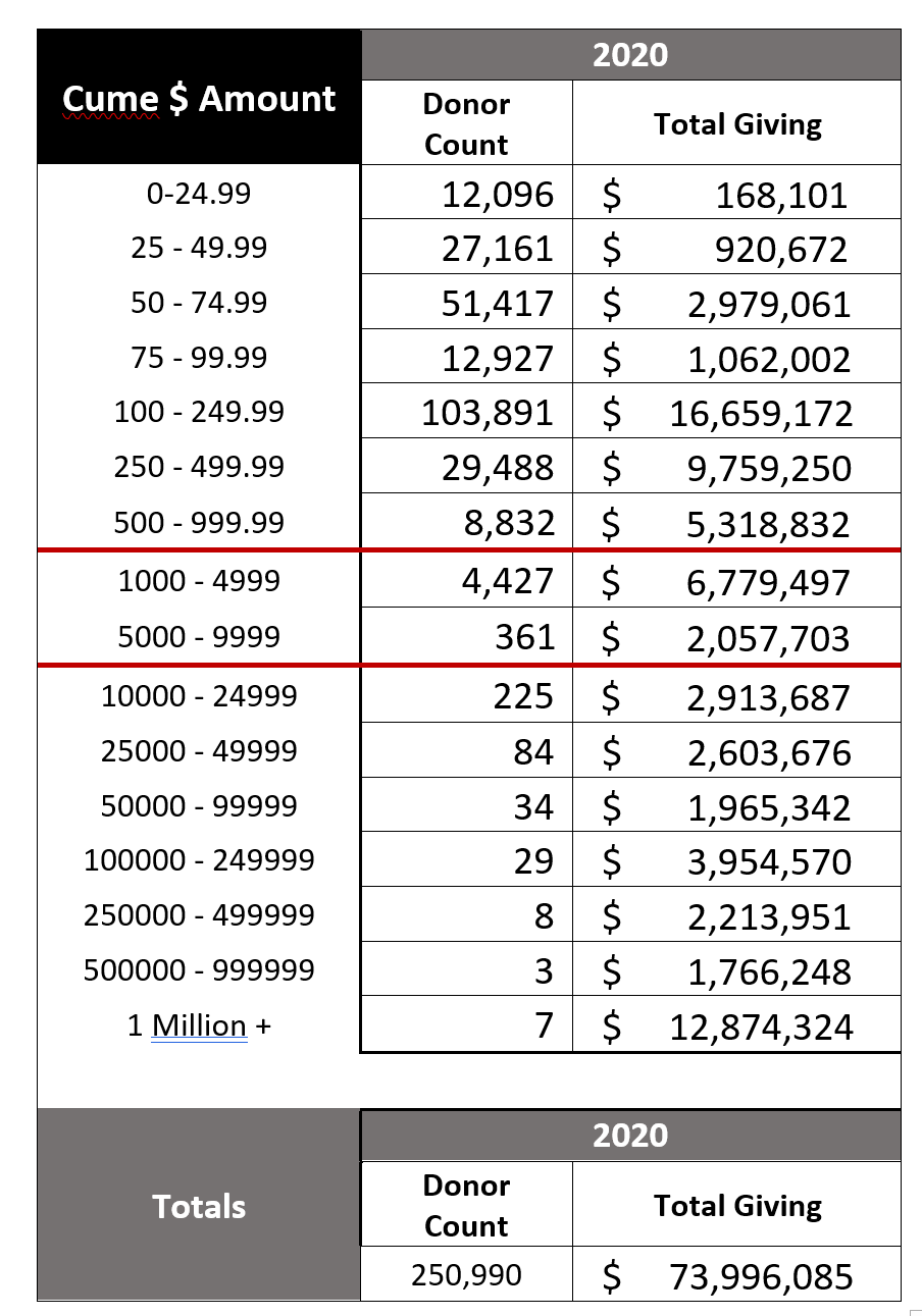 Chart showing donor pipeline clog.